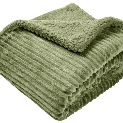 Noble House BLANKET ROBBAN KHAKI GREEN 125x150